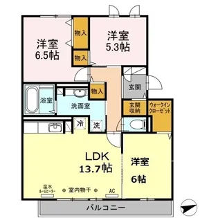 セジュールNANA【202号室】の間取り
