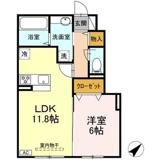 トリシア佐竹町【102号室】の間取り