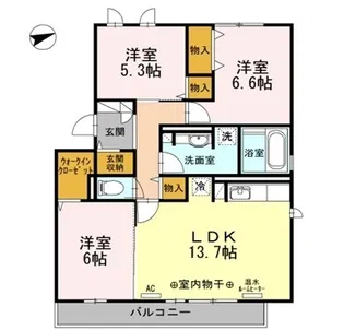 セジュールNANA【101号室】の間取り