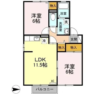 ロイヤルキャステージA【205号室】の間取り