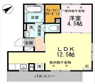 1LDKの間取り画像