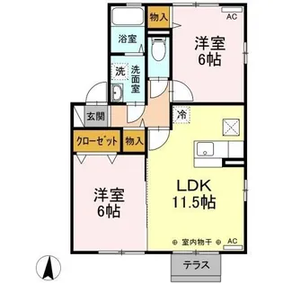 SUNRISE文【101号室】の間取り