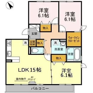 セジュール ハルA【301号室】の間取り