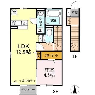 ル ブランシェ【205号室】の間取り