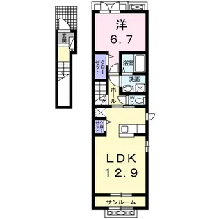アルトプエンテ【201号室】の間取り