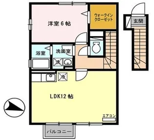 モダンコート手形【202号室】の間取り