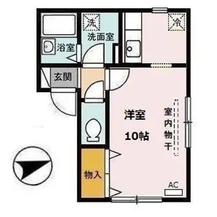 セジュール桜ヶ丘【102号室】の間取り