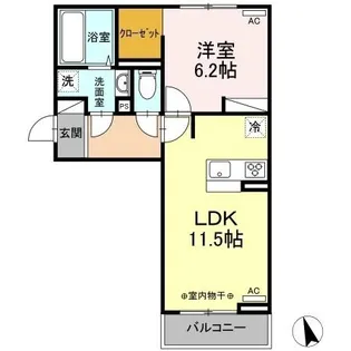 セジュール御所野【201号室】の間取り