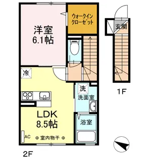 プラヴィダ南通【205号室】の間取り