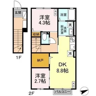 メゾン泉東町【202号室】の間取り