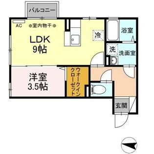 メルヴェイユ手形【102号室】の間取り