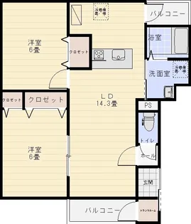 Y's square山王【301号室】の間取り