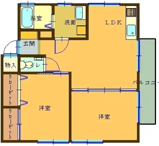 第2カネマルハイツ【201号室】の間取り