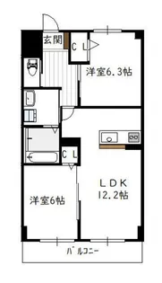 シーテラス【401号室】の間取り