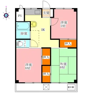 北ノ浜マンション【407号室】の間取り