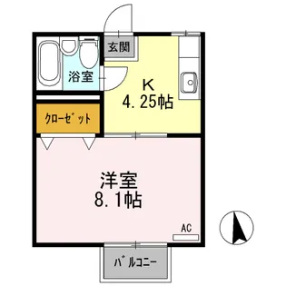 コーポライブラリー B【104号室】の間取り