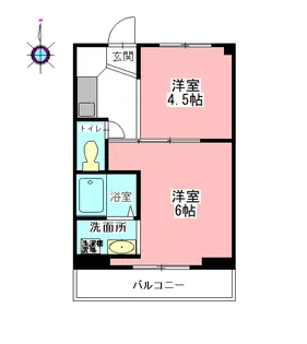ヴィラナリー撫養 2号棟【307号室】の間取り