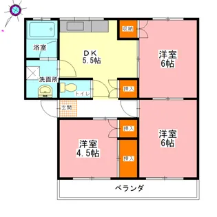 ドミールサニー撫養【303号室】の間取り
