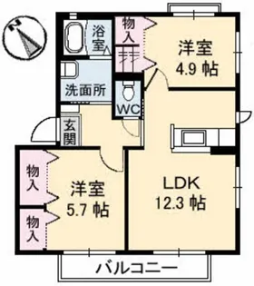 バリュージュ Ⅱ【202号室】の間取り