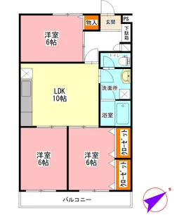 グランディール末広【204号室】の間取り