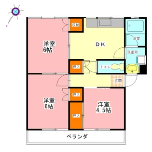 ドミールサニー撫養【407号室】の間取り