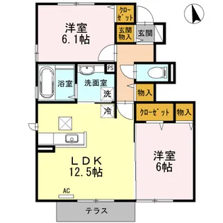 PATIO A【103号室】の間取り