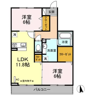 Lemons蓮正寺【303号室】の間取り