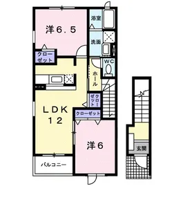 Y.クルメンⅡ【201号室】の間取り