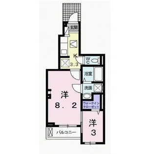 アミーゴⅡ【104号室】の間取り