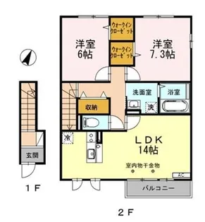 シャルマン ピース【202号室】の間取り
