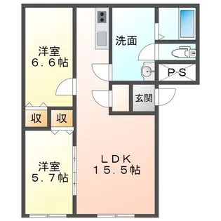 ヒーロー明見【201号室】の間取り