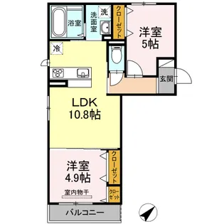 ケセラ A棟【203号室】の間取り