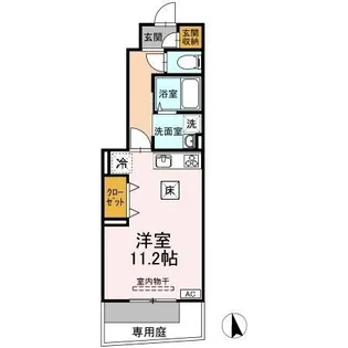 パーチェ津山口【101号室】の間取り