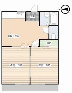 ヒルトップハイダ【206号室】の間取り
