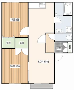 サンライズ小田中 A棟【201号室】の間取り
