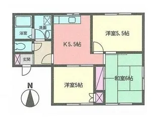 コーポ十二天【B102号室】の間取り