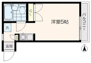 氷川台駅1K【1階】の間取り