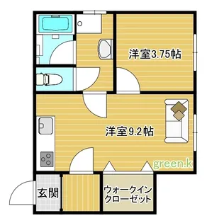 アンテロープ蓮沼【102号室】の間取り