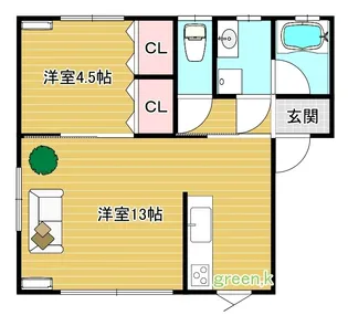 フラワーパークG1【105号室】の間取り