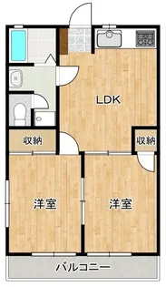 コーポ落合 A棟【206号室】の間取り