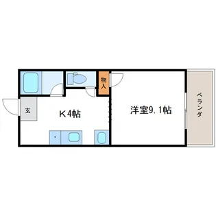 サンヴィレッジ山城【4B号室】の間取り