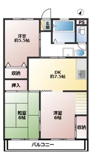 熊野サンハイツ【203号室】の間取り