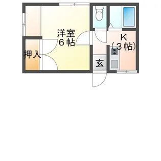 矢加部駅徒歩圏内アパート【202号室】の間取り