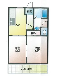 プランドゥール月ノ輪B棟【102号室】の間取り