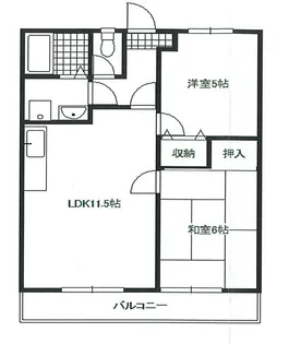 プランドゥール月ノ輪A棟【203号室】の間取り