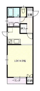 レーベンWEST【2-F号室】の間取り