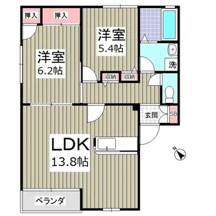 グランドハイツC【201号室】の間取り