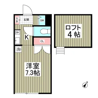 リバーハイツⅡ【104号室】の間取り
