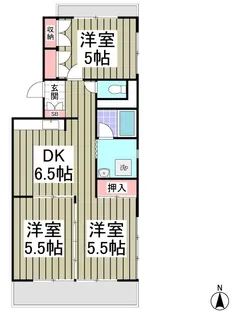 ハイツ山口【101号室】の間取り