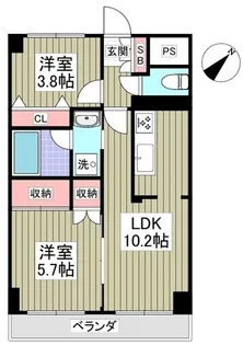パークビュー北本【102号室】の間取り